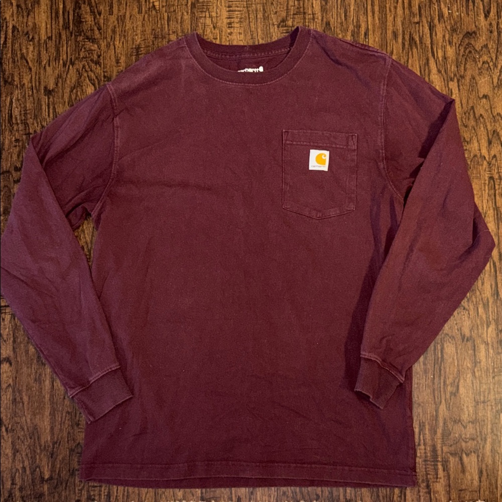 Carhartt Long Sleeve Pocket Tee - Maroon